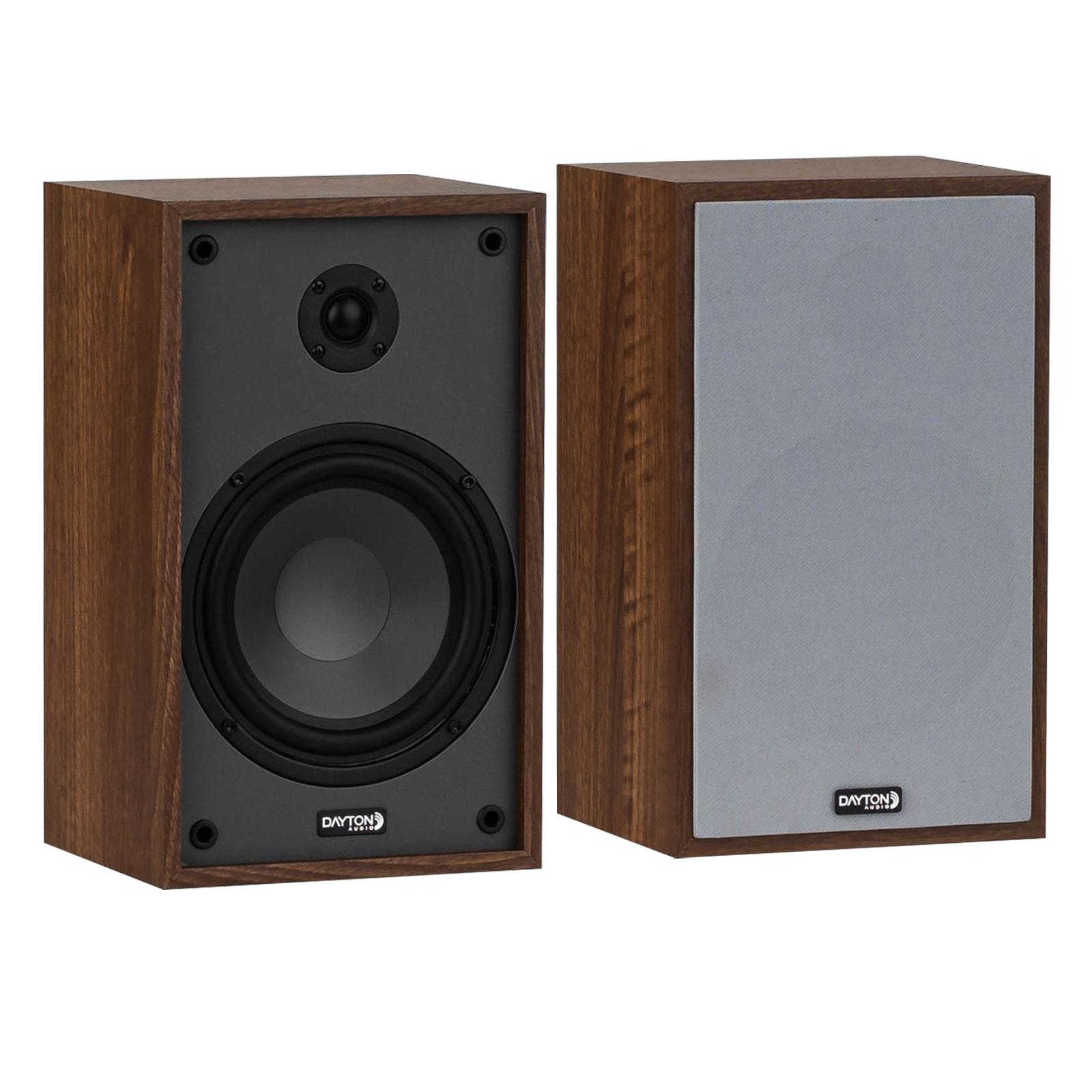 Dayton Audio Hi-Fi Bookshelf Stereo System, Wood
